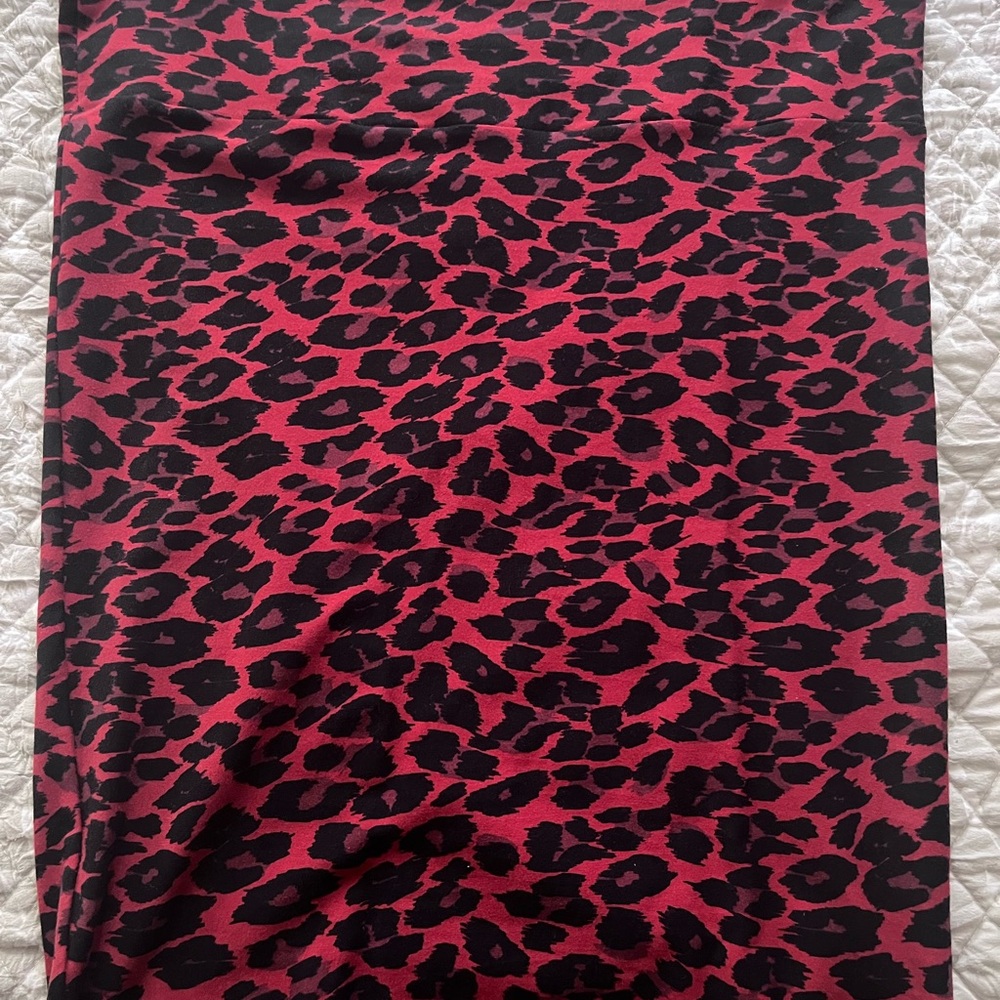 Torrid Red and Black Leopard Pencil Skirt